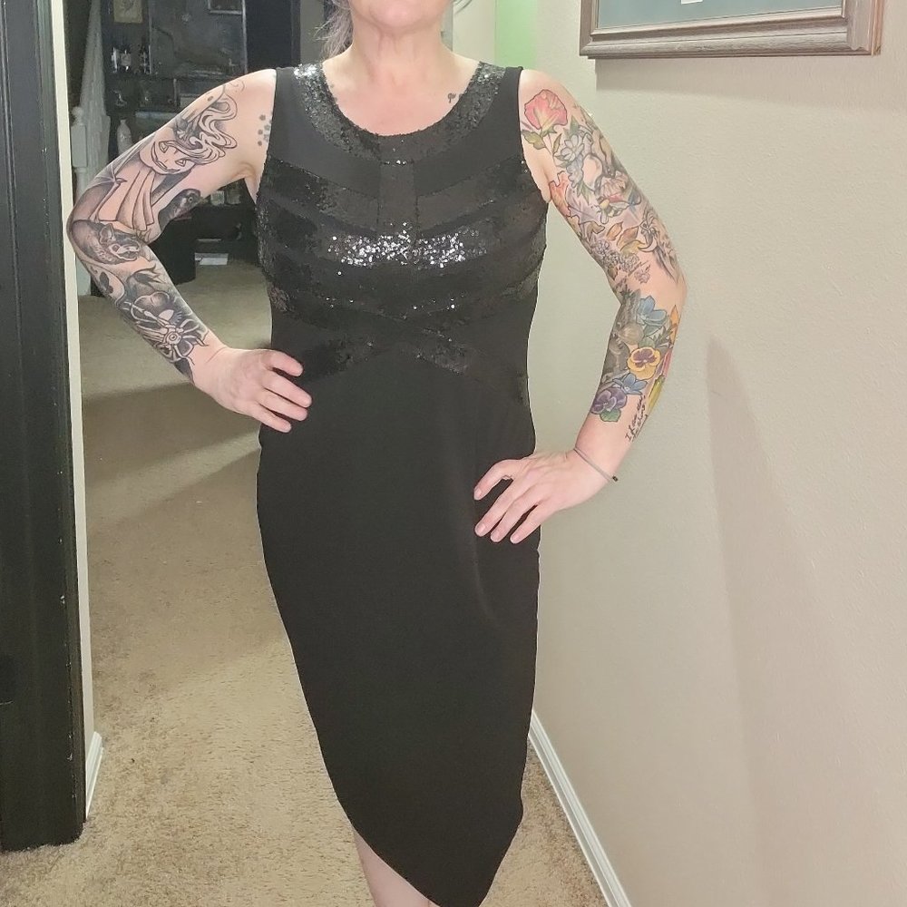 Semi Formal Black Sequin Dress Size Medium
